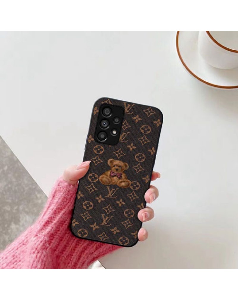 ルイヴィトン グッチドラえもん galaxy s24/s23 ultra/s22 ultra/A53/A73/s21/A54ケースブランド iphone16 pro/15Pro/14/14+/14pro max/13 pro maxケースvuitton アイフォン12 pro/11 pro maxケース可愛いくまちゃん付きお洒落保護性耐衝撃