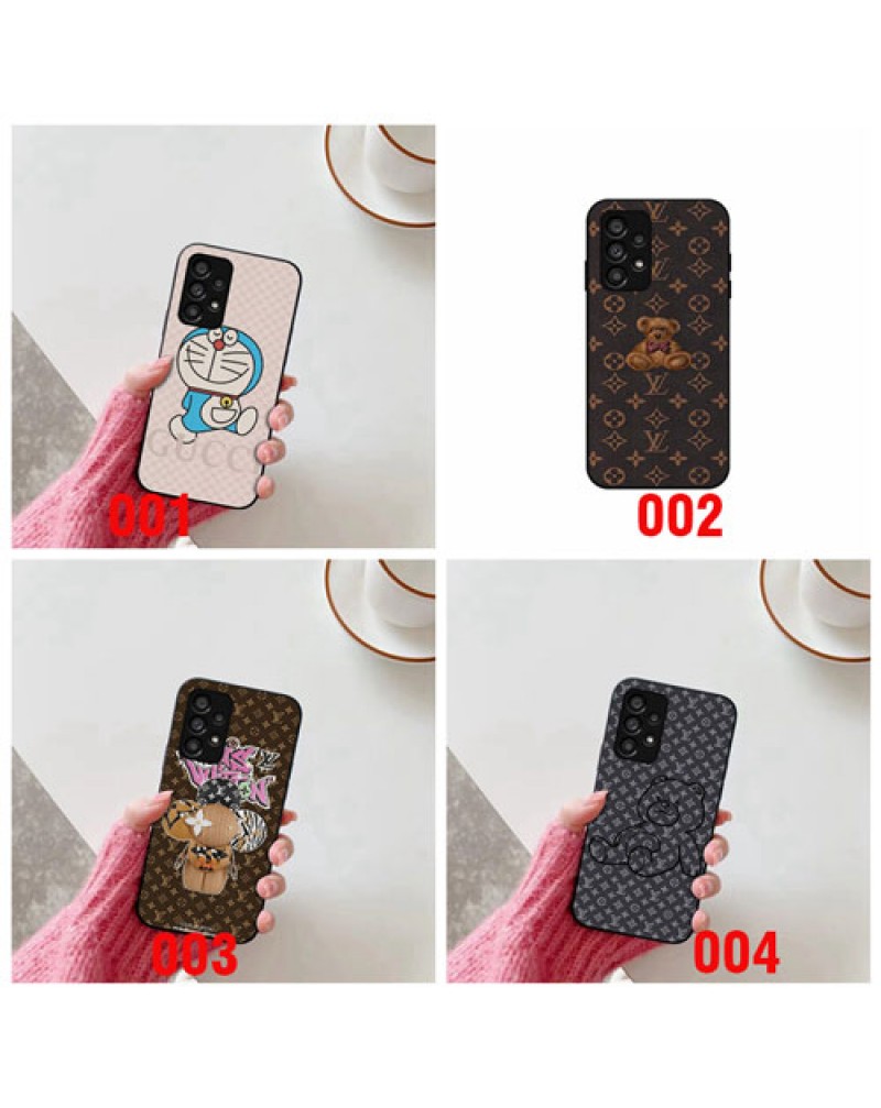 ルイヴィトン グッチドラえもん galaxy s24/s23 ultra/s22 ultra/A53/A73/s21/A54ケースブランド iphone16 pro/15Pro/14/14+/14pro max/13 pro maxケースvuitton アイフォン12 pro/11 pro maxケース可愛いくまちゃん付きお洒落保護性耐衝撃