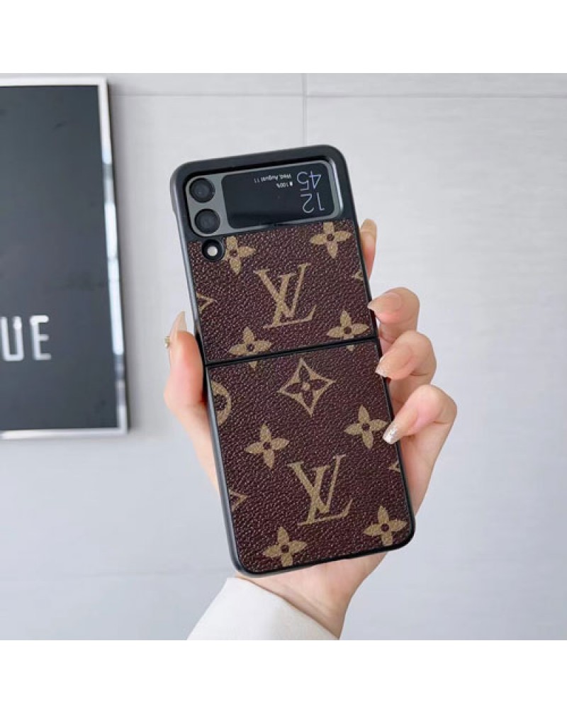ルイヴィトン galaxy Z Flip6/Z Flip5/z flip4ケースハイブランド galaxy z flip3ケースvuitton折り畳みhuaweip50 pocketケース ギャラクシーz フリップ4カバーおしゃれモノグラム革製高級人気保護性