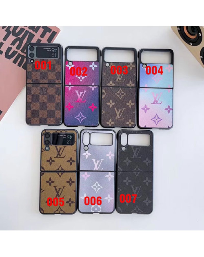 ルイヴィトン galaxy Z Flip6/Z Flip5/z flip4ケースハイブランド galaxy z flip3ケースvuitton折り畳みhuaweip50 pocketケース ギャラクシーz フリップ4カバーおしゃれモノグラム革製高級人気保護性