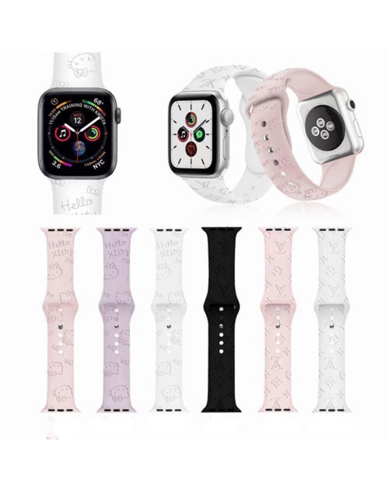 ルイヴィトン Apple watch 8 SE2 ultraバンドハイブランド iwatch 7 6 SE 5 4 3 2代ベルト腕時計ストラップハローキティアップルウォッチバンドシリコン耐摩擦お洒落人気