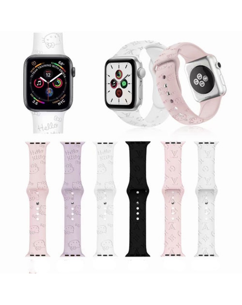 ルイヴィトン Apple watch 10 ULTRA2 9 8 SE2 ultraバンドハイブランド iwatch 7 6 SE 5 4 3 2代ベルト腕時計ストラップハローキティアップルウォッチバンドシリコン耐摩擦お洒落人気
