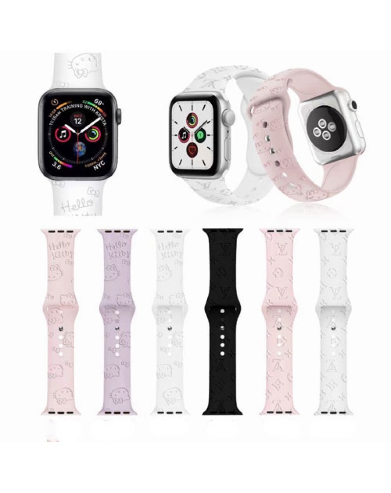 ルイヴィトン Apple watch ULTRA2 9 8 SE2 ultraバンドハイブランド iwatch 7 6 SE 5 4 3 2代ベルト腕時計ストラップハローキティアップルウォッチバンドシリコン耐摩擦お洒落人気