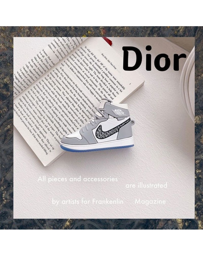 ディオール x ナイキコラボ Airpods proケースブランドairpods 3世代ケースdior nike airpods 2世代ケース激安スポーツ風エアーポッズプロケース個性靴モデルシリコン製耐衝撃保護性