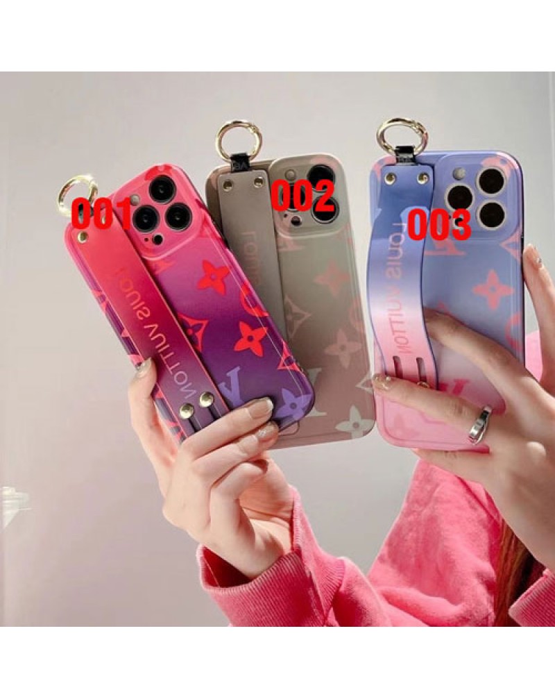 ルイヴィトン iphone16pro/15 pro/14 pro max/14 plusケースハンドベルト付きアイフォン13/13 pro maxケースグラデーションvuitton iphone12/12 pro max/11 pro maxケースお洒落モノグラムtpu製ソフト耐衝撃