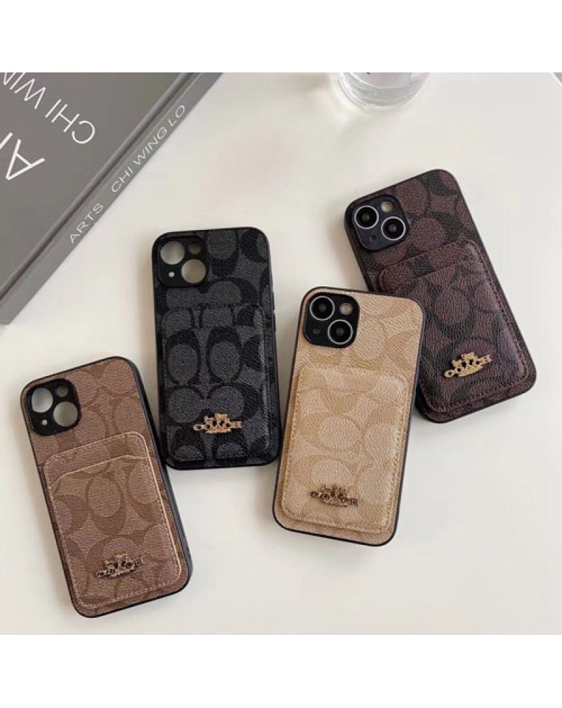 コーチ iphone16pro/i/Phone16e15 pro/15plus/14 pro max/14 plusケースカード入れ coach iphone13/13 pro maxケース欧米風ブランドアイフォン12/12 pro/12 pro max/11 proカバーお洒落人気革製耐衝撃保護性