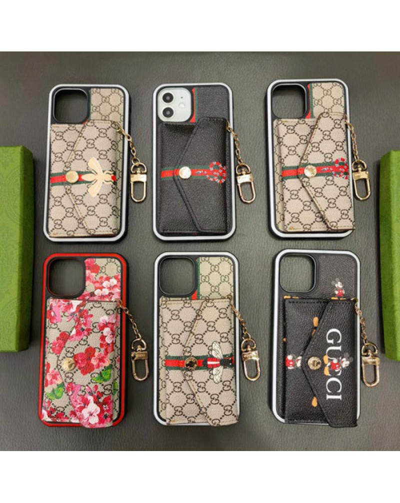 グッチ iphone16pro/15pro/14 pro/14 plus/14 pro maxケースカード入れ iphone13/13 pro maxケースブランド アイフォン12/12 pro max/11 pro maxケースお洒落花柄蛇ミツバチ付き可愛い高級