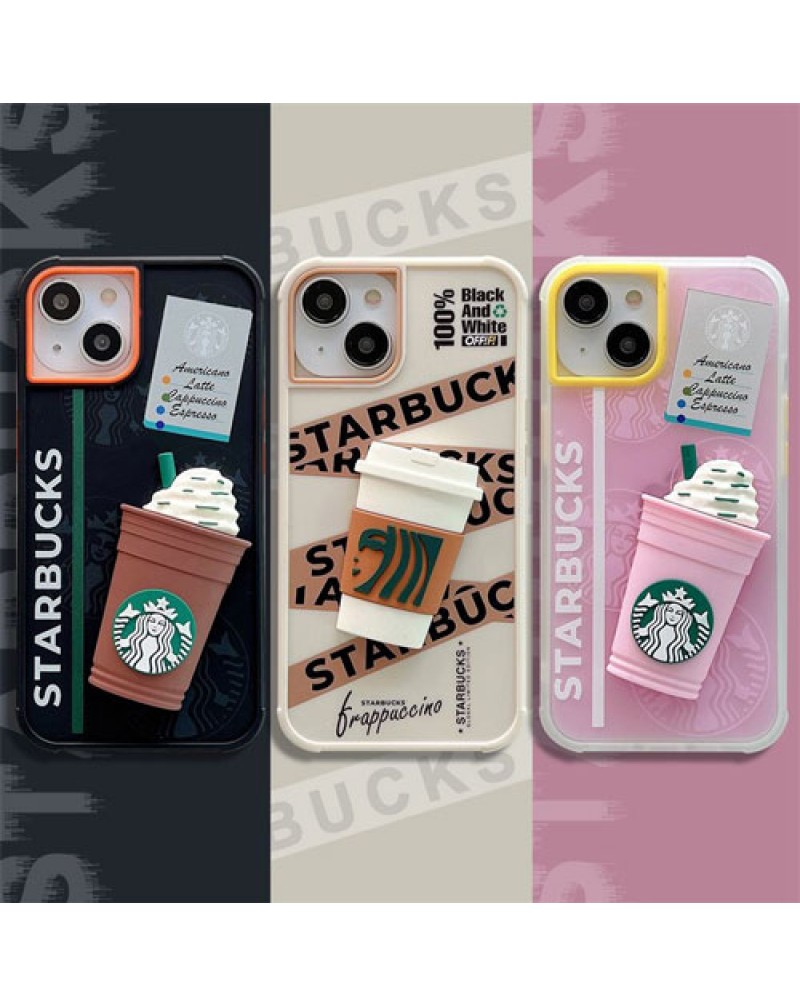 スターバックス iphone14 pro max/14plus/14proケース starbucks iphone13/13 pro/13 pro maxケース立体カップ付きアイフォン12/12 pro/12 pro max/11カバーシリコン耐衝撃個性潮流