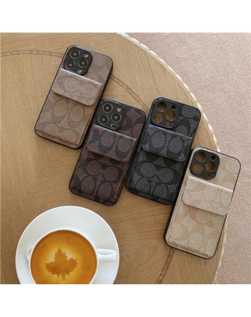コーチ coach iphone16pro/15 pro/15+/14/14plus/14 pro maxケースカード入れアイフォン13/13 pro maxケースお洒落iphone12/12pro/12 pro maxケースブランドアイフォン11/11 pro maxケース欧米風ファッション高級