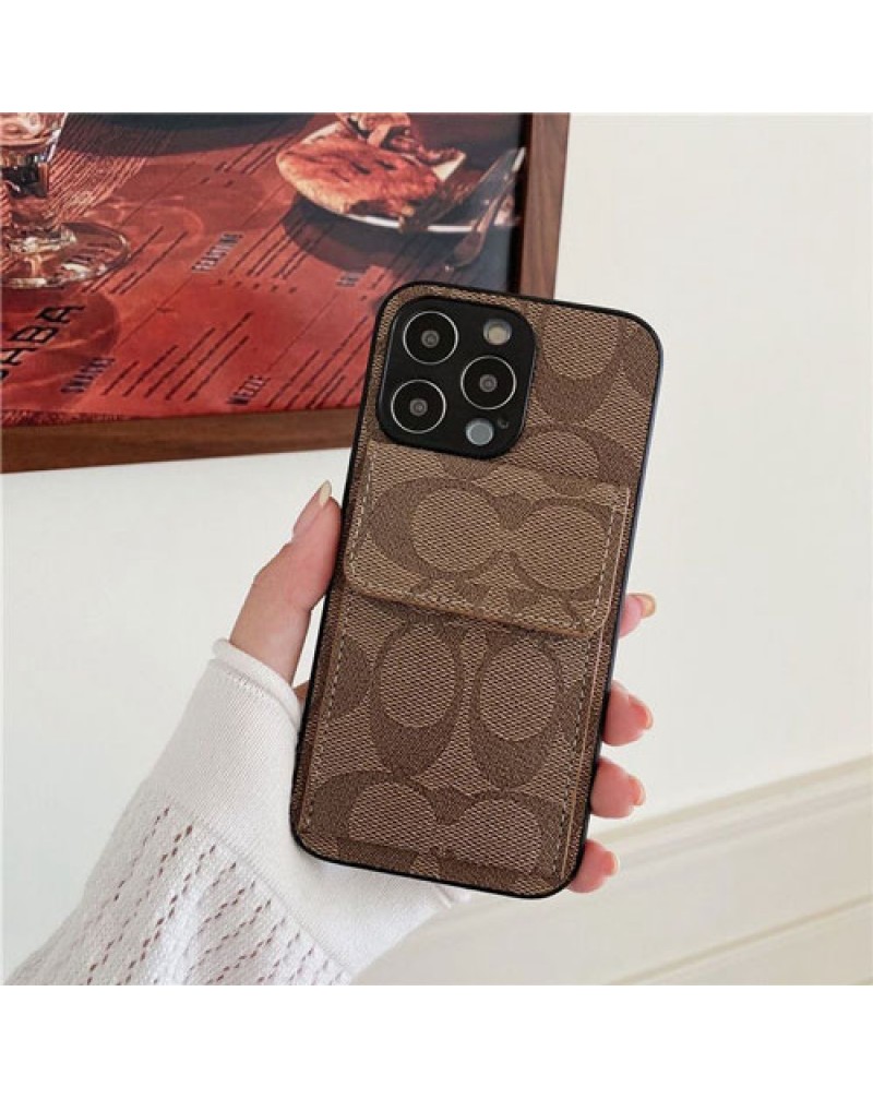 コーチ coach iphone16pro/15 pro/15+/14/14plus/14 pro maxケースカード入れアイフォン13/13 pro maxケースお洒落iphone12/12pro/12 pro maxケースブランドアイフォン11/11 pro maxケース欧米風ファッション高級