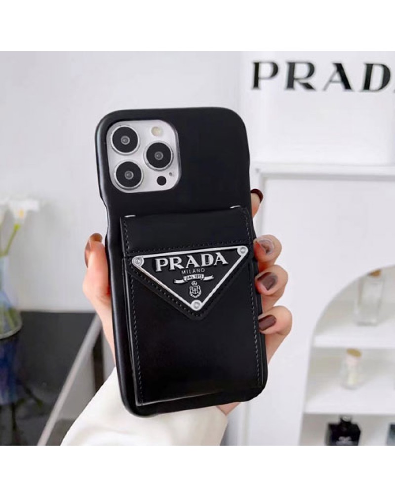 プラダ iphone16 pro/15pro/14/14pro/14plus/14 pro maxケースカード入れアイフォン13/13 pro maxケースお洒落prada iphone12/12 pro max/11ケース人気新作高級革製