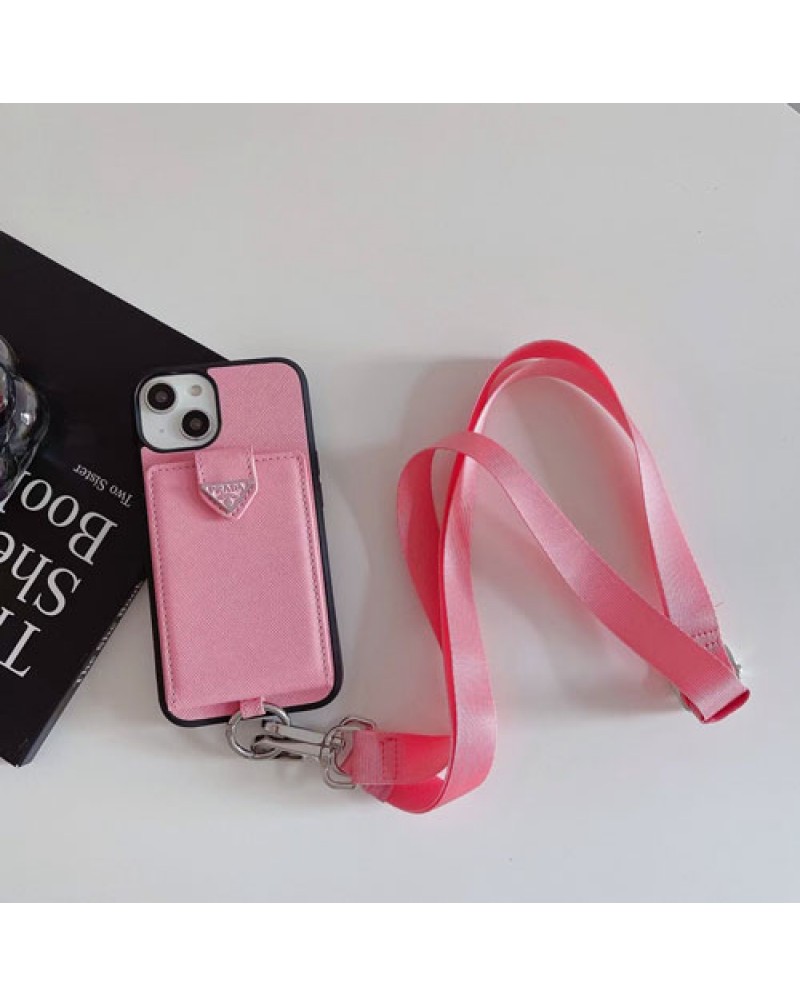 prada プラダ iphone16 pro/15 pro//14 pro/14 plus/14 pro maxケースカード入れ アイフォン13/13 pro maxケースブランド iphone12/12 pro maxケース 高級人気iphone11 pro maxカバーショルダー携帯便利保護性紛失防止