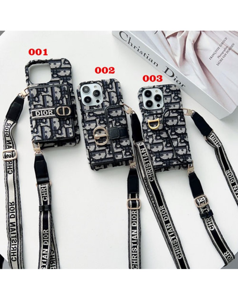 ディオール iphone16/16 pro/15 Pro/14pro保護ケースiphone14pro maxケースdior iphone14plusカバーカード入れアイフォン13pro刺繍ケースショルダーiphone12pro/11pro maxケース高級感人気耐摩擦