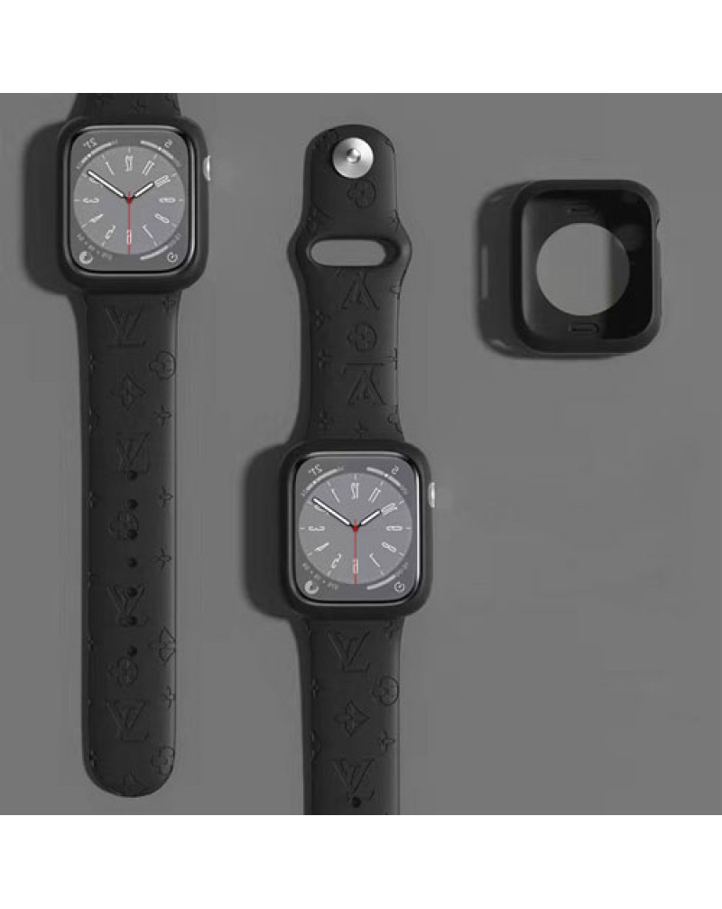 ルイヴィトン Apple watch8交換バンドハイブランド iwatch ultra SE2 7 6 SE 5 4 3 2代ベルトシリコン製お洒落モノグラムルイビトンアップルウォッチバンド高級耐摩擦