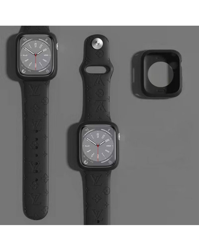 ルイヴィトン Apple watch9 ultra2 8交換バンドハイブランド iwatch ultra SE2 7 6 SE 5 4 3 2代ベルトシリコン製お洒落モノグラムルイビトンアップルウォッチバンド高級耐摩擦