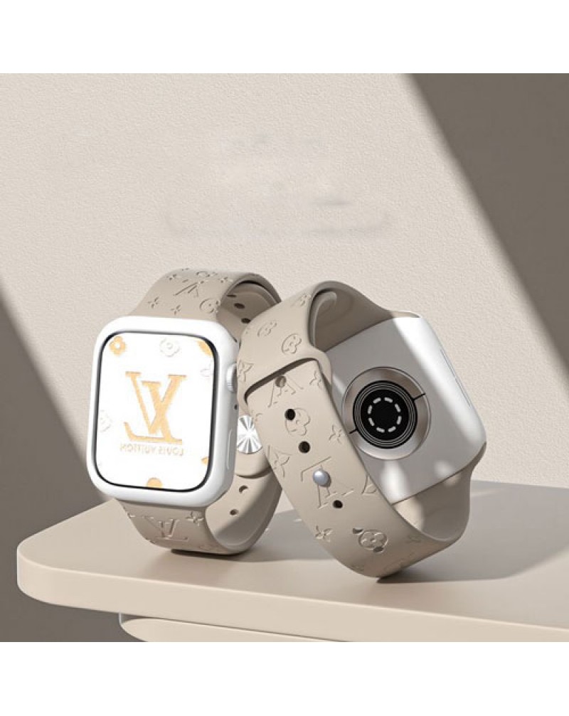 ルイヴィトン Apple watch9 ultra2 8交換バンドハイブランド iwatch ultra SE2 7 6 SE 5 4 3 2代ベルトシリコン製お洒落モノグラムルイビトンアップルウォッチバンド高級耐摩擦