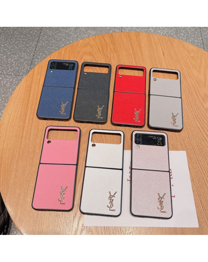 サンローラン Galaxy Z Flip6/Z flip5/z flip4/Z fold5ケースハイブランド Galaxy z flip3ケース YSL Galaxy z fold4保護ケース galaxy z fold3ケース折りたたみ高級感ギャラクシーzフリップ3ケースお洒落大人気