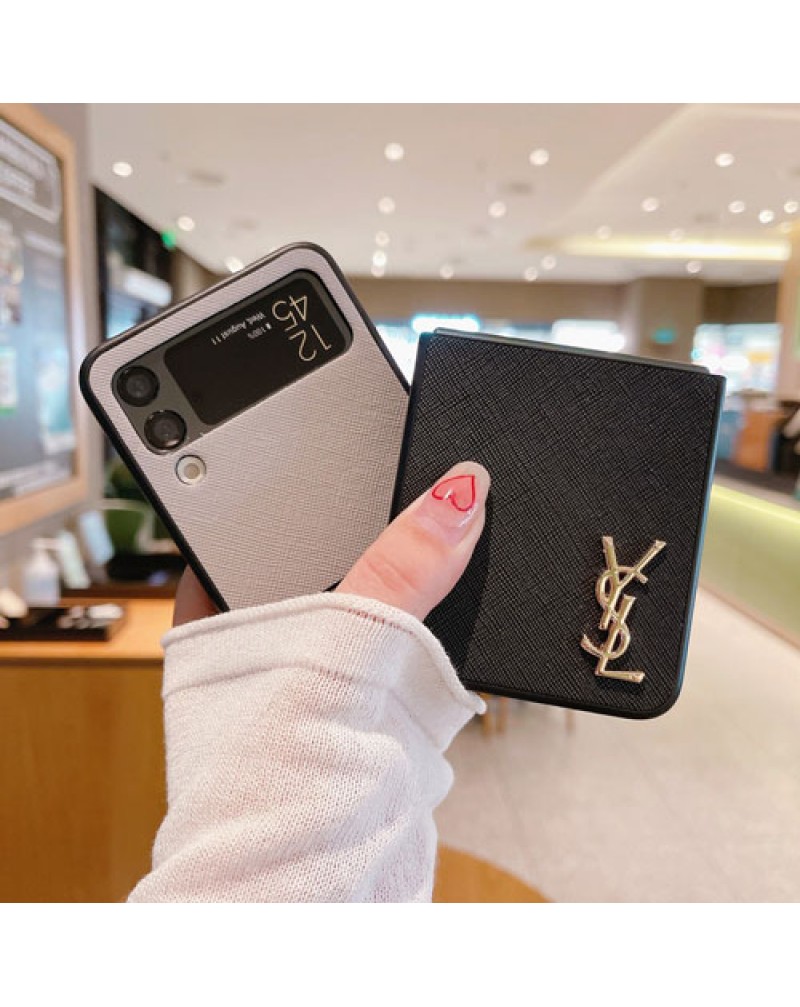 サンローラン Galaxy Z Flip6/Z flip5/z flip4/Z fold5ケースハイブランド Galaxy z flip3ケース YSL Galaxy z fold4保護ケース galaxy z fold3ケース折りたたみ高級感ギャラクシーzフリップ3ケースお洒落大人気