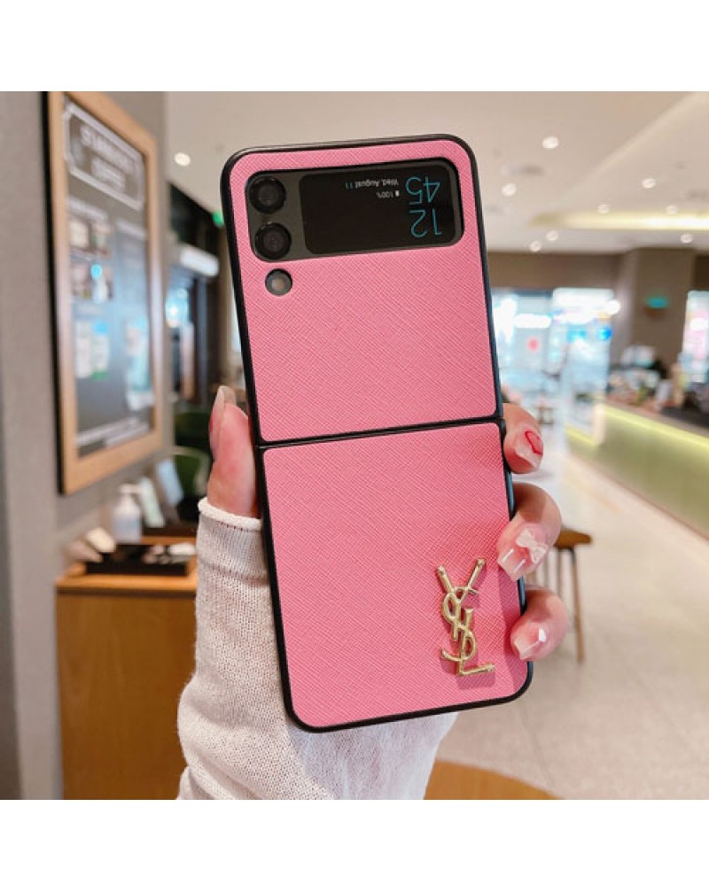 サンローラン Galaxy Z Flip6/Z flip5/z flip4/Z fold5ケースハイブランド Galaxy z flip3ケース YSL Galaxy z fold4保護ケース galaxy z fold3ケース折りたたみ高級感ギャラクシーzフリップ3ケースお洒落大人気