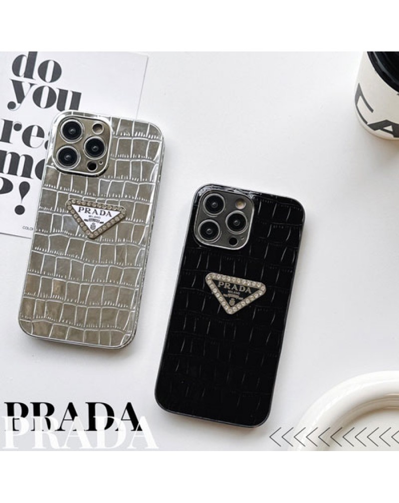 プラダ iphone14 proケースブランド iphone14plus/14pro max保護ケース prada iphone13 proケースキラキラ高級アイフォン12 pro maxケース ワニ紋iphone11ケースお洒落耐衝撃
