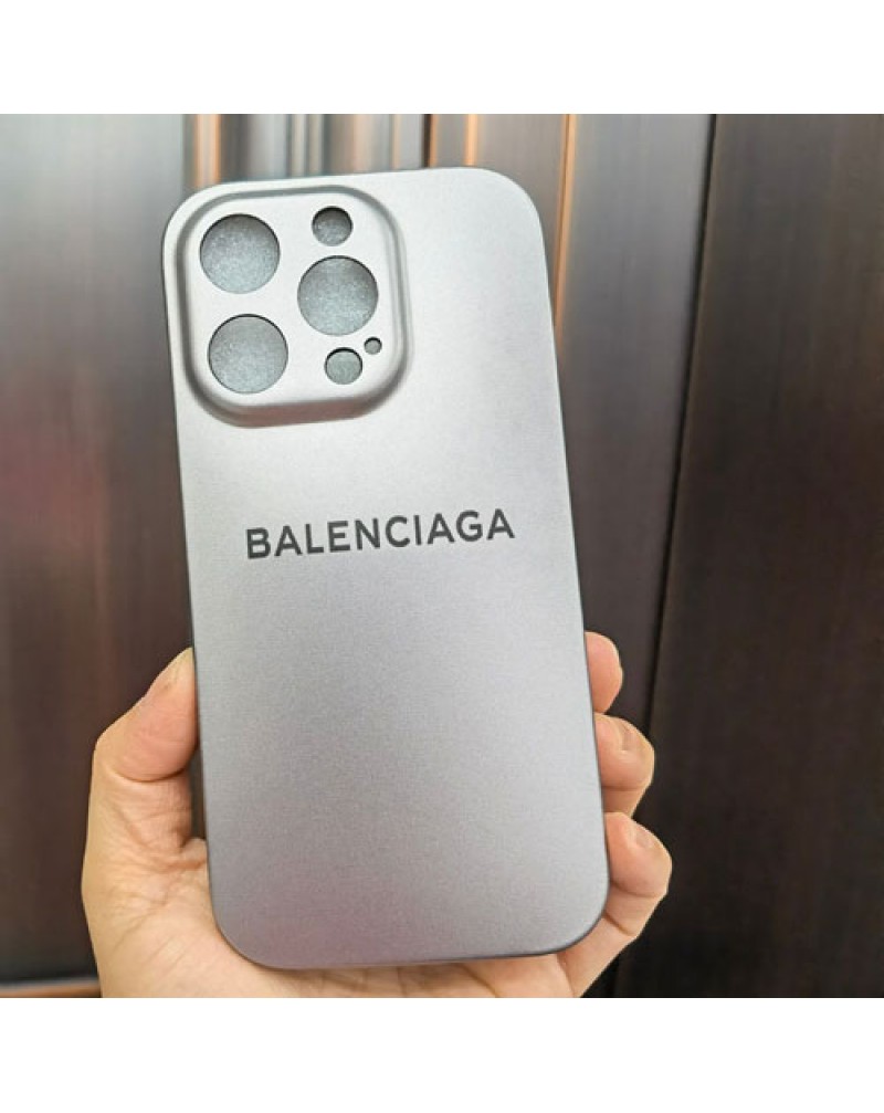 BALENCIAGA iphone14pro maxケース韓国風iphone14plus保護ケースバレンシアガ iphone14proカバー銀色ブランド iphone13pro maxケースお洒落高級アイフォン12pro/11 pro maxケース耐衝撃ファッション人気