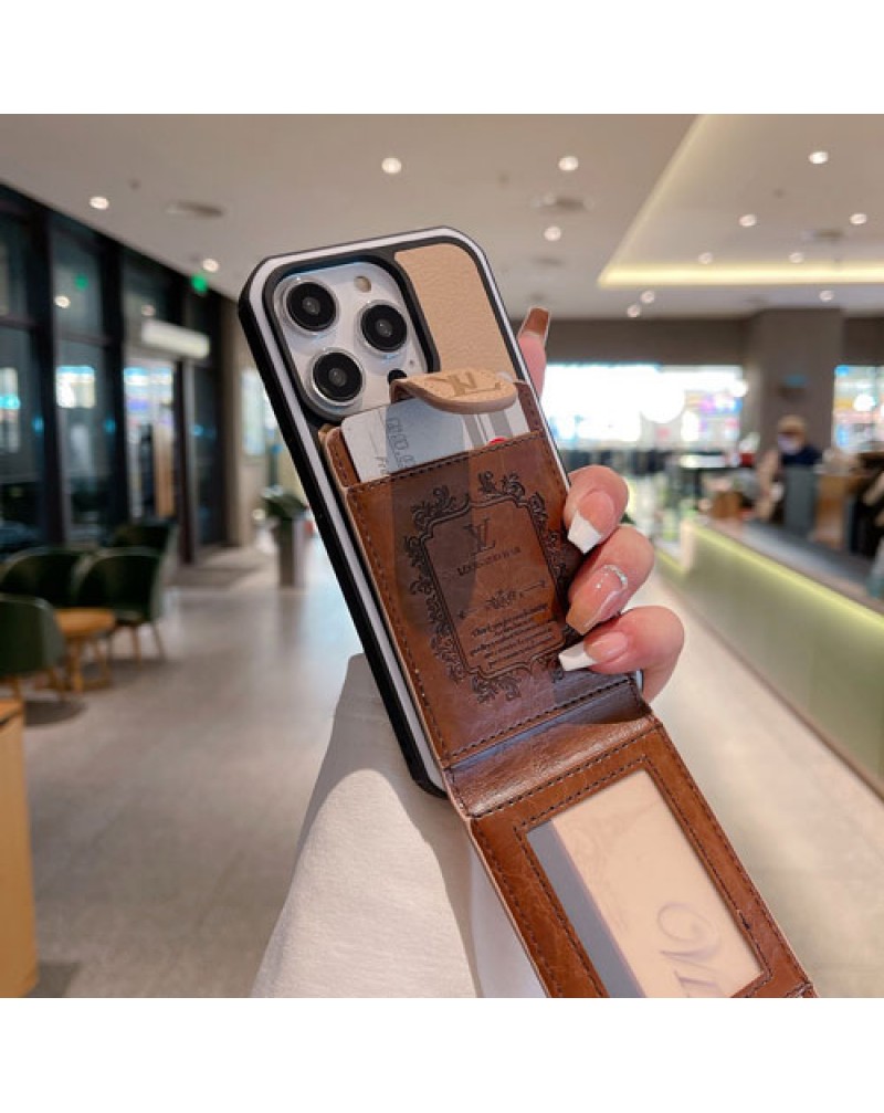 ルイヴィトン iphone16 pro/15 pro/14pro保護ケースハイブランド iphone14pro maxケースカード収納iphone14+ケース お洒落iphone13pro maxケース大人気アイフォン12proケースvuitton iphone11promaxケース高品質レザー製高級感