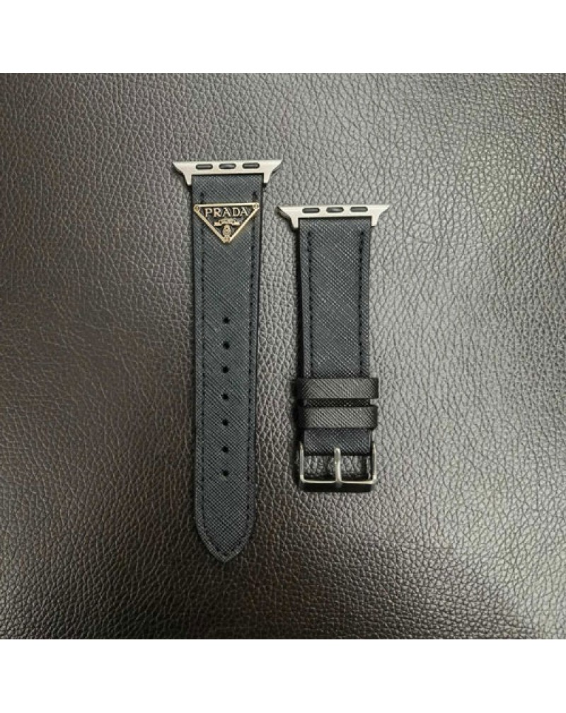 プラダ apple watch10/9/ultra2バンド prada iwatch ultra 8 SE2 7 6 SE 5 4 3 2代ベルトレザー製高級簡約アップルウォッチバンドブランド iwatch8交換バンド時計ベルト男女兼用人気