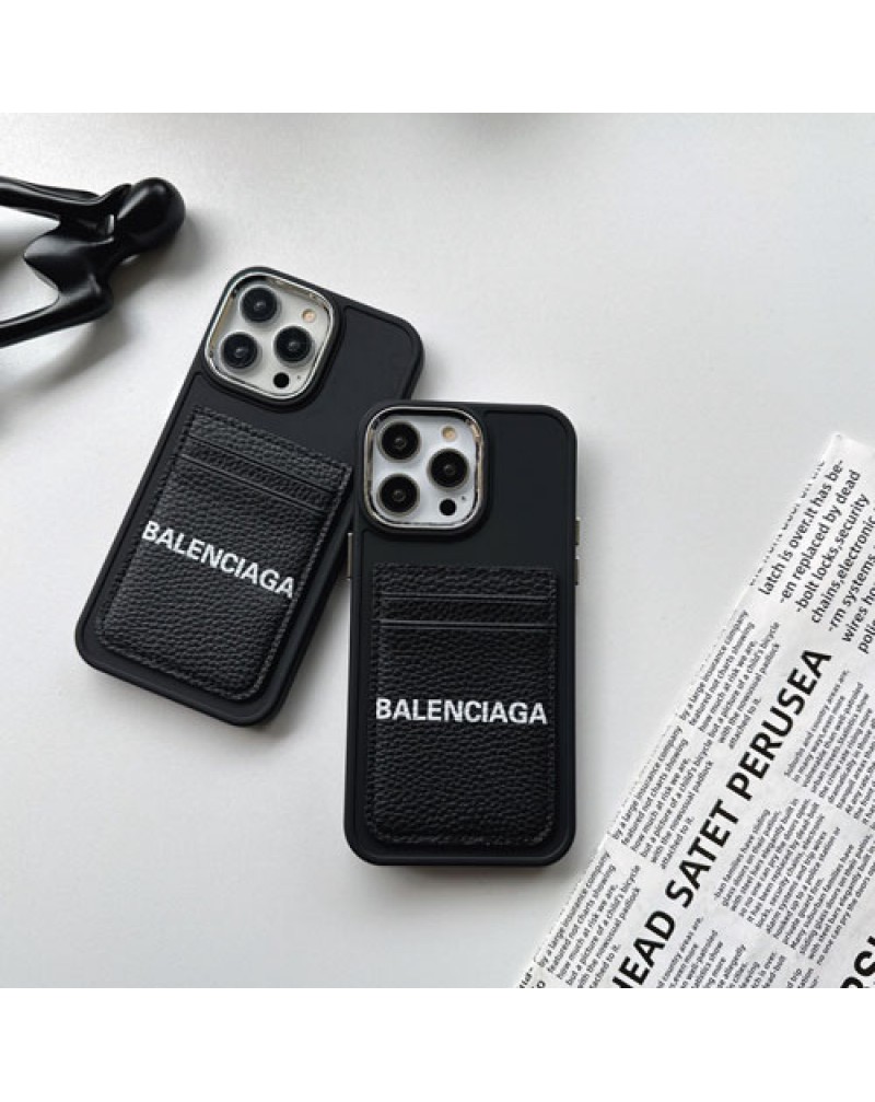 バレンシアガ iphone16 pro max/15 pro/14proケースカード収納iPhone14pro maxケースbalenciaga iphone13pro max保護ケースブランド韓国風iphone12pro maxカバー お洒落人気iphone11保護カバー