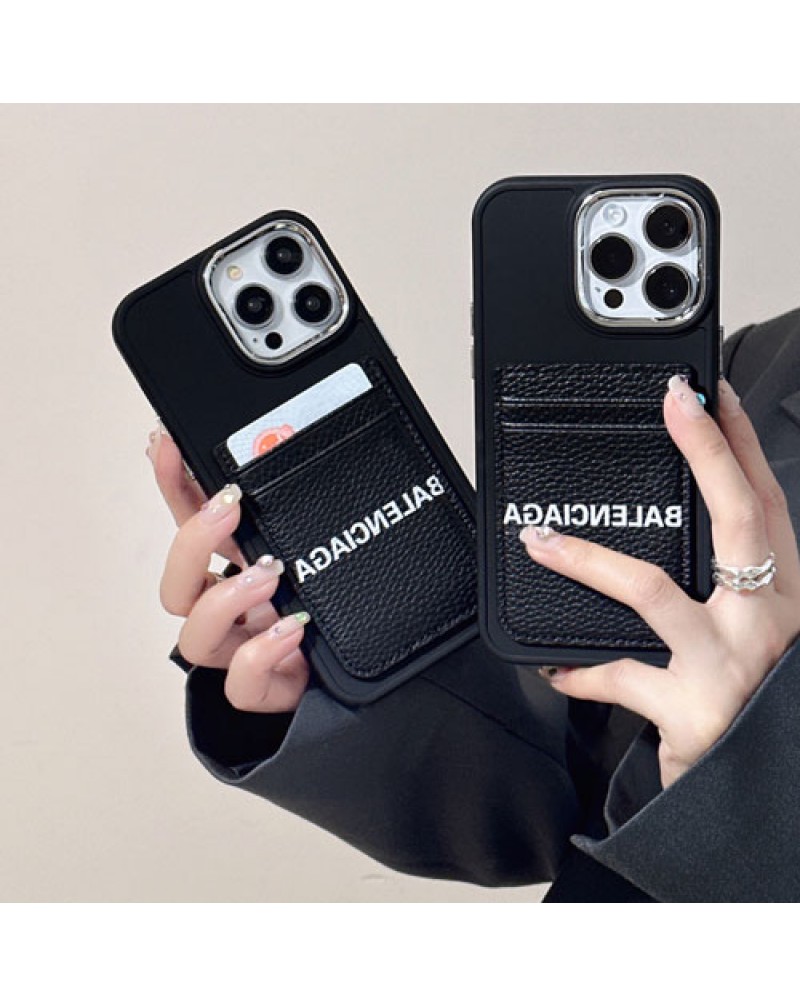 バレンシアガ iphone16 pro max/15 pro/14proケースカード収納iPhone14pro maxケースbalenciaga iphone13pro max保護ケースブランド韓国風iphone12pro maxカバー お洒落人気iphone11保護カバー