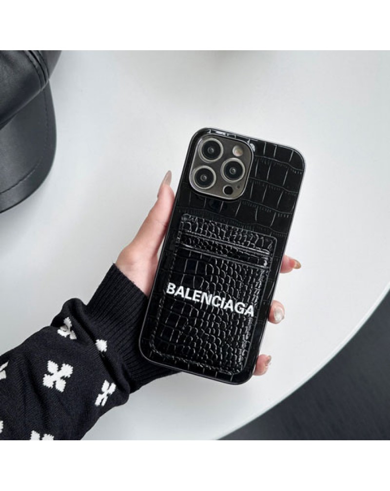 バレンシアガ iphone16 pro max/15 pro/14proケースカード収納iPhone14pro maxケースbalenciaga iphone13pro max保護ケースブランド韓国風iphone12pro maxカバー お洒落人気iphone11保護カバー