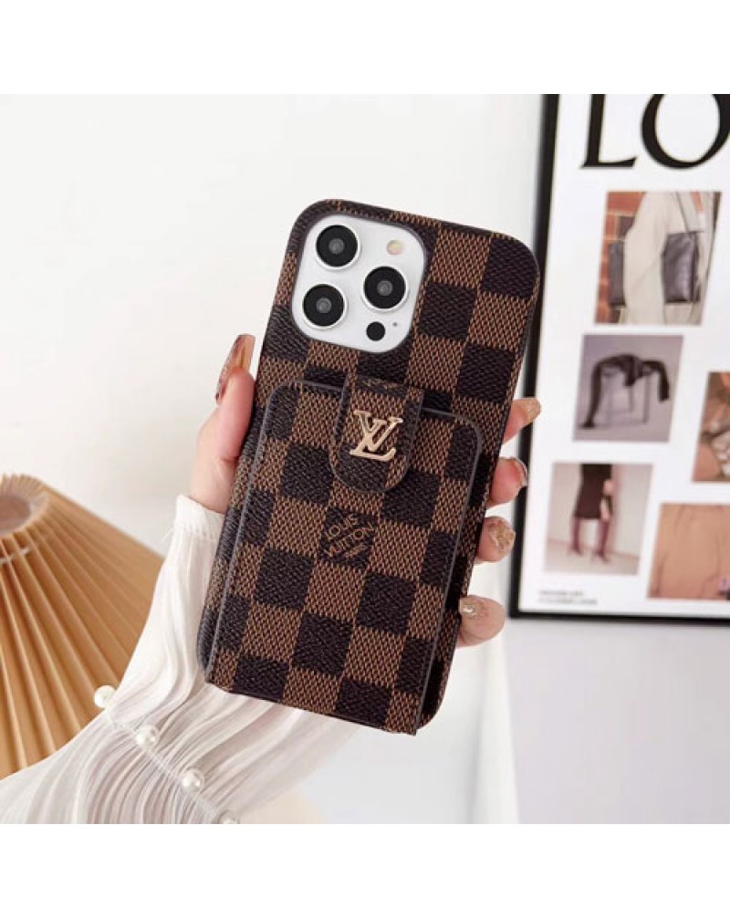 ルイヴィトン iphone16pro/15 pro/14pro maxケースビジネス風vuitton iphone14pro保護ケースカード入れブランド iphone14plusケースルイビトンアイフォン13pro/12proケースお洒落モノグラムダミエiphone11pro maxケース耐衝撃保護性