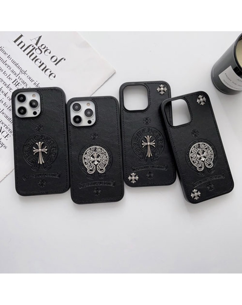 クロムハーツ iphone16pro/14pro max/15 proケースハイブランド iphone14プロ保護ケースchrome hearts iphone13pro maxケース個性潮流iphone14plusケースアイフォン12pro max保護カバー芸能人愛用ファッション大人気