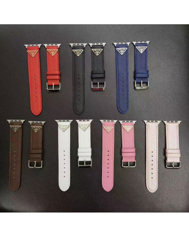 プラダ Apple watch 10 ultra2 9バンドハイブランド iwatch 8 SE2バンドシンプルレザー製アップルウォッチ 7 6 SE 5 4 3 2代ベルトお洒落腕時計ベルトファッション大人気