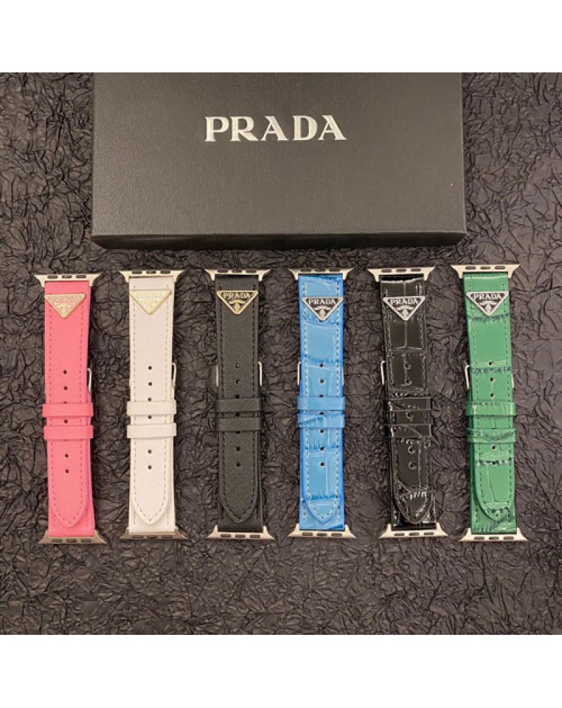 プラダapple watch 10 9 ultra2ケースハイブランドiwatch 8 SE2 7 6 SE代ベルトprada iwatch  5 4 3 2バンド アップルウォッチバンドお洒落高級感ワニ紋レザー製お洒落大人気