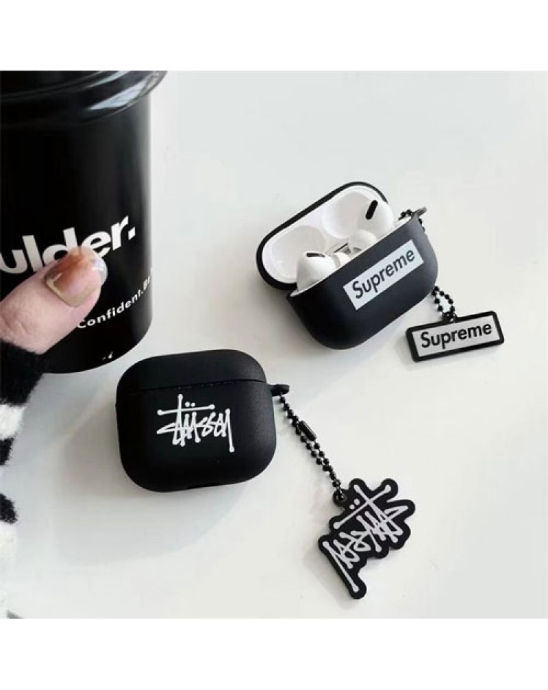 シュプリーム airpods pro2ケース潮流 stussy airpods proケース supreme airpods 3世代ケースハイブランド airpods 2世代ケース個性携帯便利エアーポッズプロケースシリコン全面保護