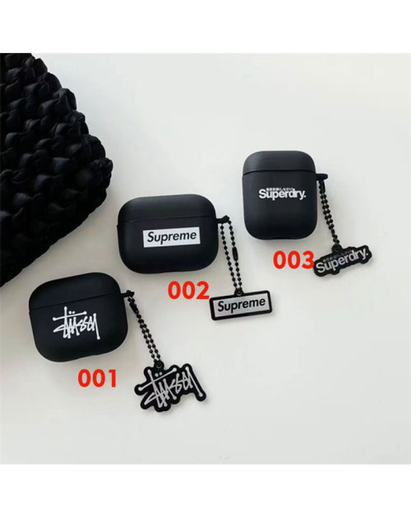 シュプリーム airpods pro2ケース潮流 stussy airpods proケース supreme airpods 3世代ケースハイブランド airpods 2世代ケース個性携帯便利エアーポッズプロケースシリコン全面保護