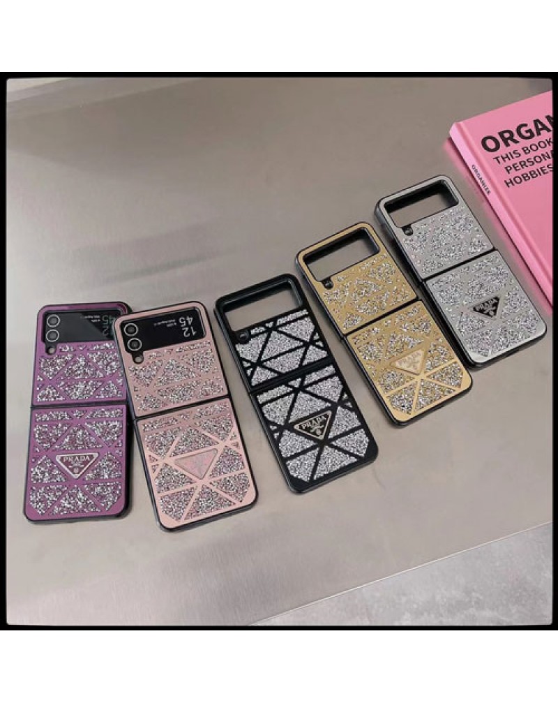 プラダ Galaxy z flip4ケースハイブランド galaxy zflip3スマホケース折り畳みprada ギャラクシーz フリップ4ケースキラキラお洒落人気高級感