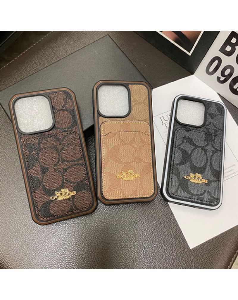 コーチ iphone16 pro/15 pro/14pro maxケースカード入れiphone15pro/iphone14プロマックスケース欧米風アイフォン13proケースお洒落iphone14+ケースcoach iphone12pro maxケース保護性耐衝撃