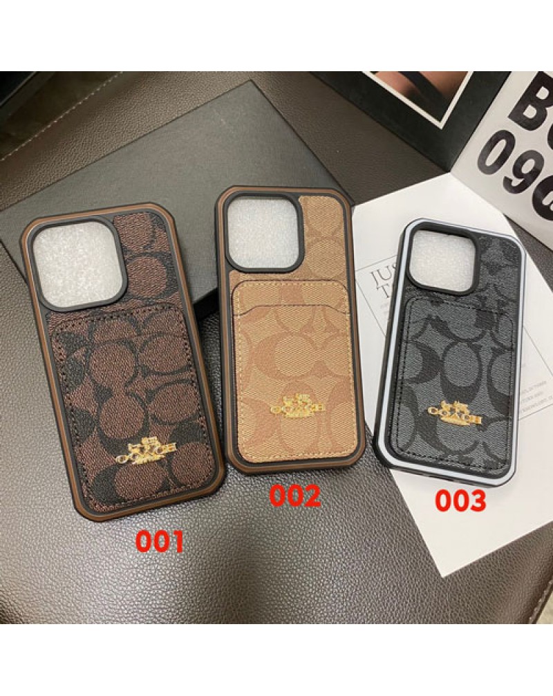 コーチ iphone16 pro/15 pro/14pro maxケースカード入れiphone15pro/iphone14プロマックスケース欧米風アイフォン13proケースお洒落iphone14+ケースcoach iphone12pro maxケース保護性耐衝撃