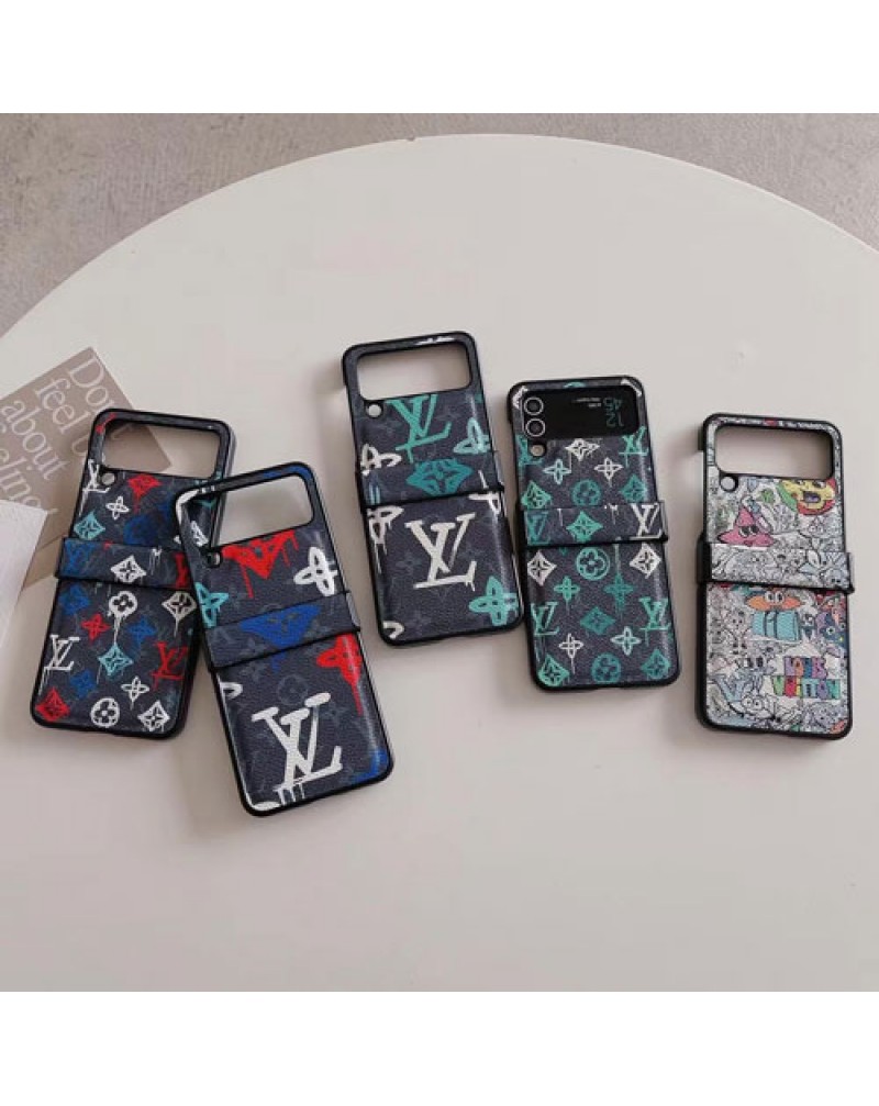 ルイビトン Galaxy Z Flip6/Z flip5/z flip4ケース Galaxy  Z Fold4/z flip3保護ケース折り畳みブランド galaxy  Z Fold6/Z fold5ケース予約 ルイ・ヴィトン ギャラクシーz fold4 zfold3ケース落書き個性潮流新作大人気