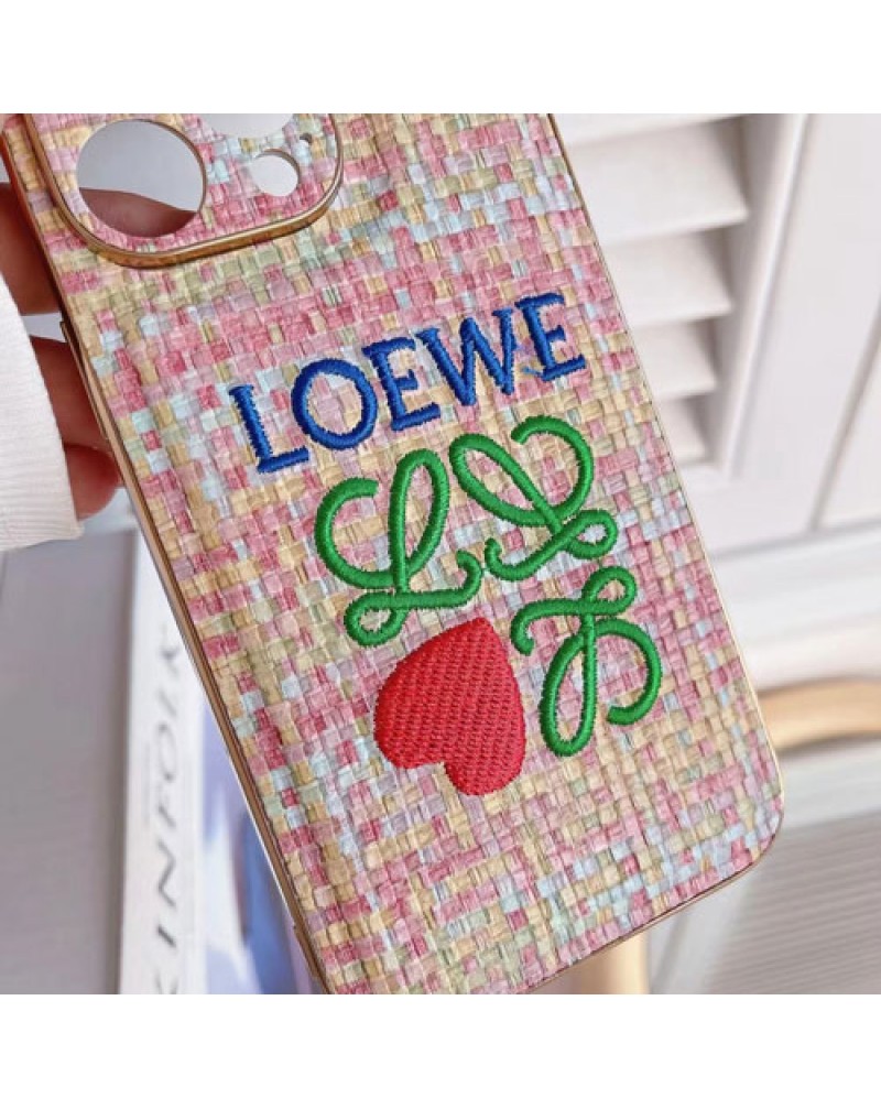 ロエベ iphone15proケースアイフォン14pro maxケースハイブランド iphone14 plusケース精緻刺繍アイフォン13 proケース loewe iphone12pro maxケース耐衝撃 保護性高級お洒落