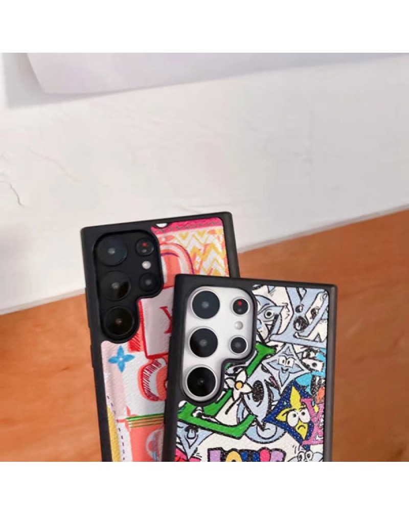 ルイヴィトン Galaxy s25/s24/s23 ultraケースハイブランド galaxy s22ウルトラケース個性落書き iphone16/15/14 pro maxケースvuitton iphone13pro maxケース潮流人気アイフォン12プロマックスケース男女兼用