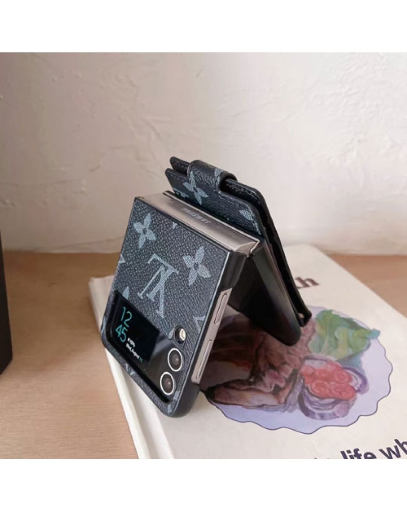ルイヴィトン Galaxy Z Flip6/z flip5ケースハイブランド Galaxy Z Fold6/z fold5スマホケースモノグラムダミエ galaxy z flip4保護カバー ギャラクシーzflip3 zfold3ケースカード入れ折り畳み galaxy z fold4ケースビジネス風レザー製リング付き