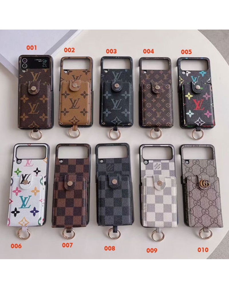 ルイヴィトン Galaxy Z Flip6/z flip5ケースハイブランド Galaxy Z Fold6/z fold5スマホケースモノグラムダミエ galaxy z flip4保護カバー ギャラクシーzflip3 zfold3ケースカード入れ折り畳み galaxy z fold4ケースビジネス風レザー製リング付き
