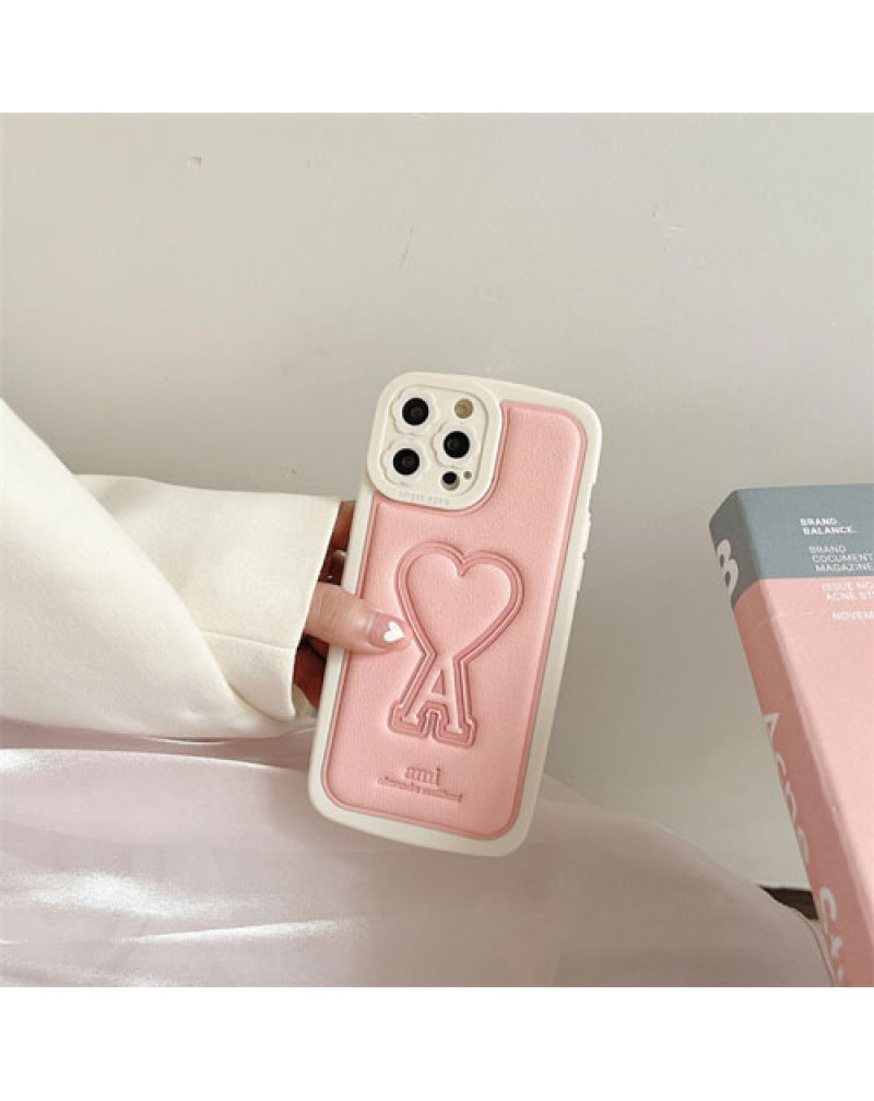 AMI iphone15 pro maxケースアミ iphone14 pro max保護ケース潮流ブランド iphone13pro保護ケース押す型可愛いロゴiphone14proカバーアイフォン12プロケース耐衝撃 保護性大人気