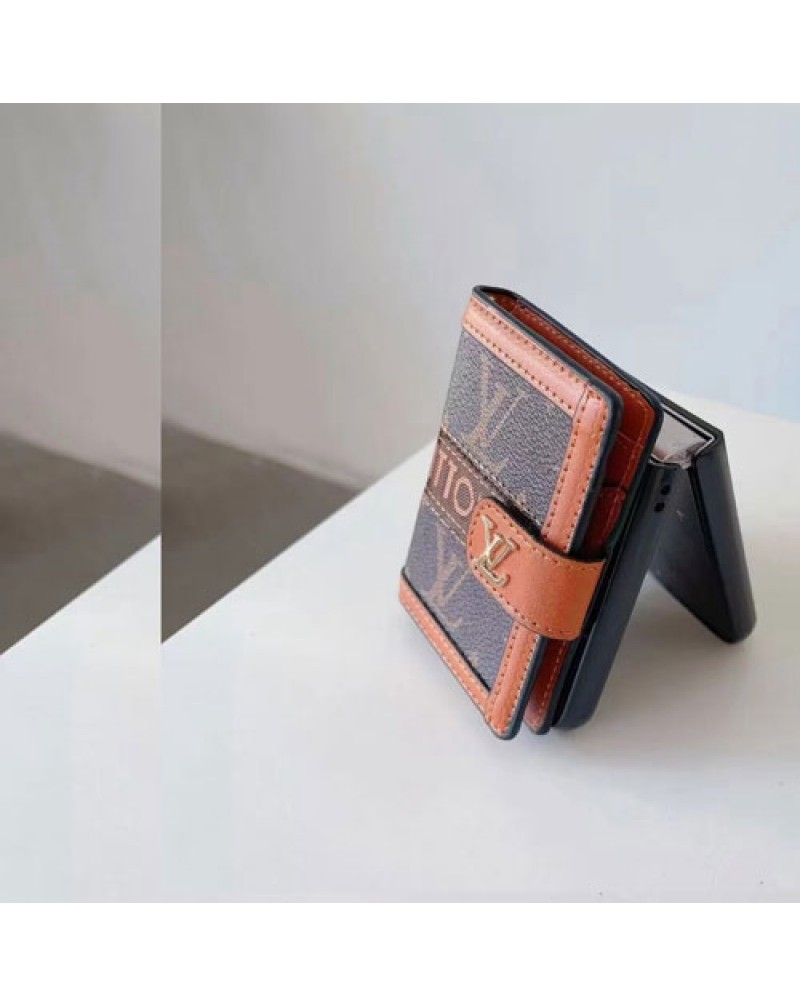 ルイヴィトン グッチ Galaxy Z flip6/z flip5ケースカード入れ Galaxy  Z fold6/z fold5ケースショルダーvuitton galaxy z flip4 zflip3スマホケース折り畳みギャラクシーz fold3 z fold4ケース高級感ビジネス風レザー製