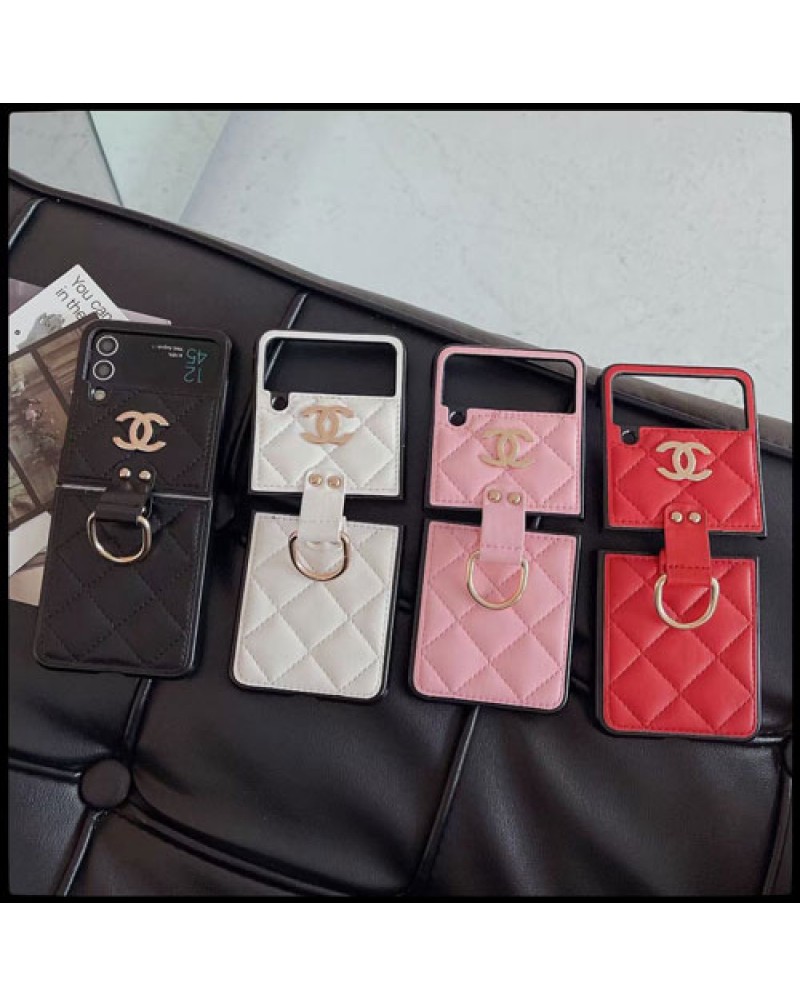 シャネル galaxy Z Flip6/z flip5ケースハイブランド galaxy Z Fold6/z flip4ケース折り畳み小香風 galaxy z fold4ケースchanel galaxy zflip3ケース高級感菱形ギャラクシーz fold5 zfold3ケース革製耐衝撃大人気