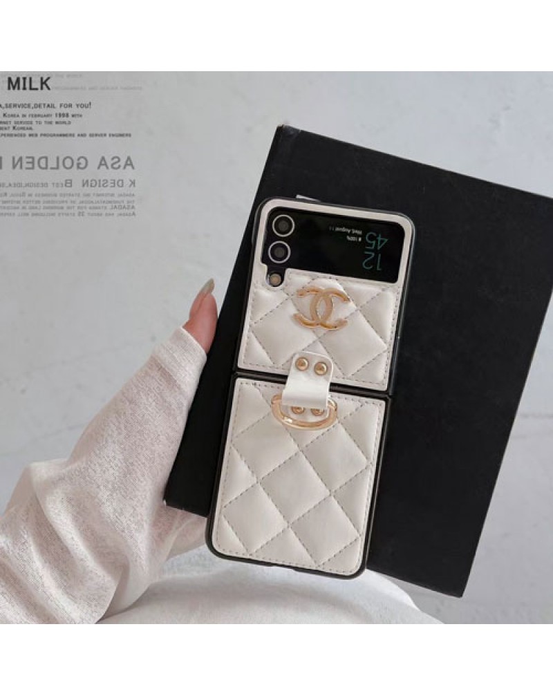 シャネル galaxy Z Flip6/z flip5ケースハイブランド galaxy Z Fold6/z flip4ケース折り畳み小香風 galaxy z fold4ケースchanel galaxy zflip3ケース高級感菱形ギャラクシーz fold5 zfold3ケース革製耐衝撃大人気