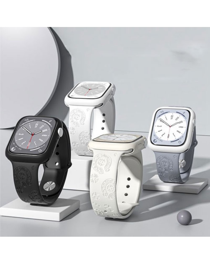 クロムハーツ apple watch 8交換バンドシリコン個性 アップルウォッチバンド chrome hearts iwatch 7 6 SE2 SE 5 4 3代ベルト 潮流 爆人気時計ベルト