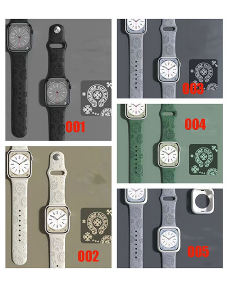 クロムハーツ apple watch 8交換バンドシリコン個性 アップルウォッチバンド chrome hearts iwatch 7 6 SE2 SE 5 4 3代ベルト 潮流 爆人気時計ベルト